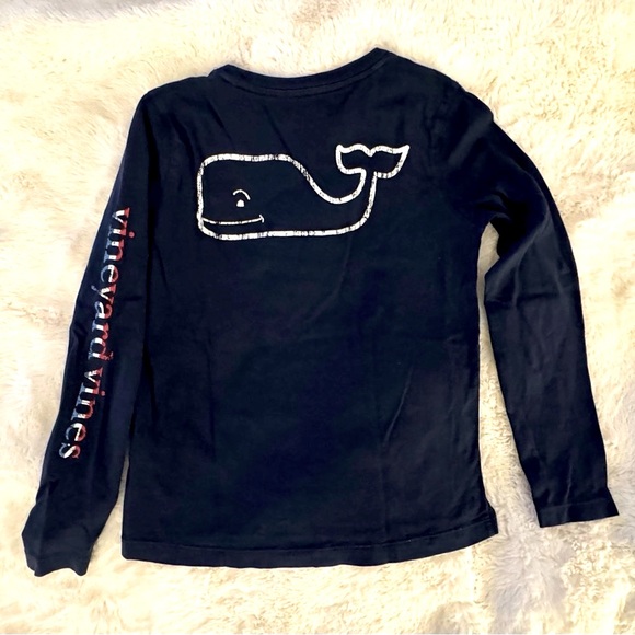 Vineyard Vines Kids Navy Long Sleeve Shirt, S, 7-8 - Picture 7 of 7